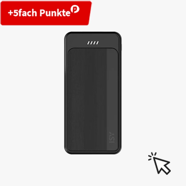 ISY IPP-10000-C-BK Powerbank, 10000 mAh